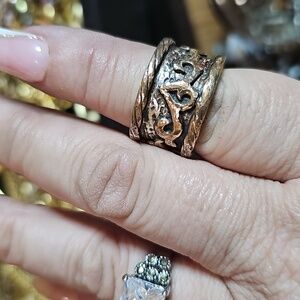 Bora Sterling Silver/Bronze Brutalist Eternity Band